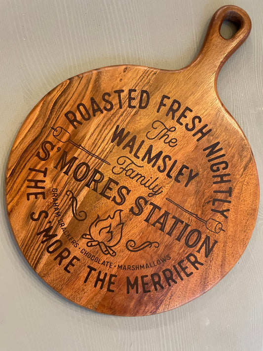 Custom Engraved Smores Serving Board