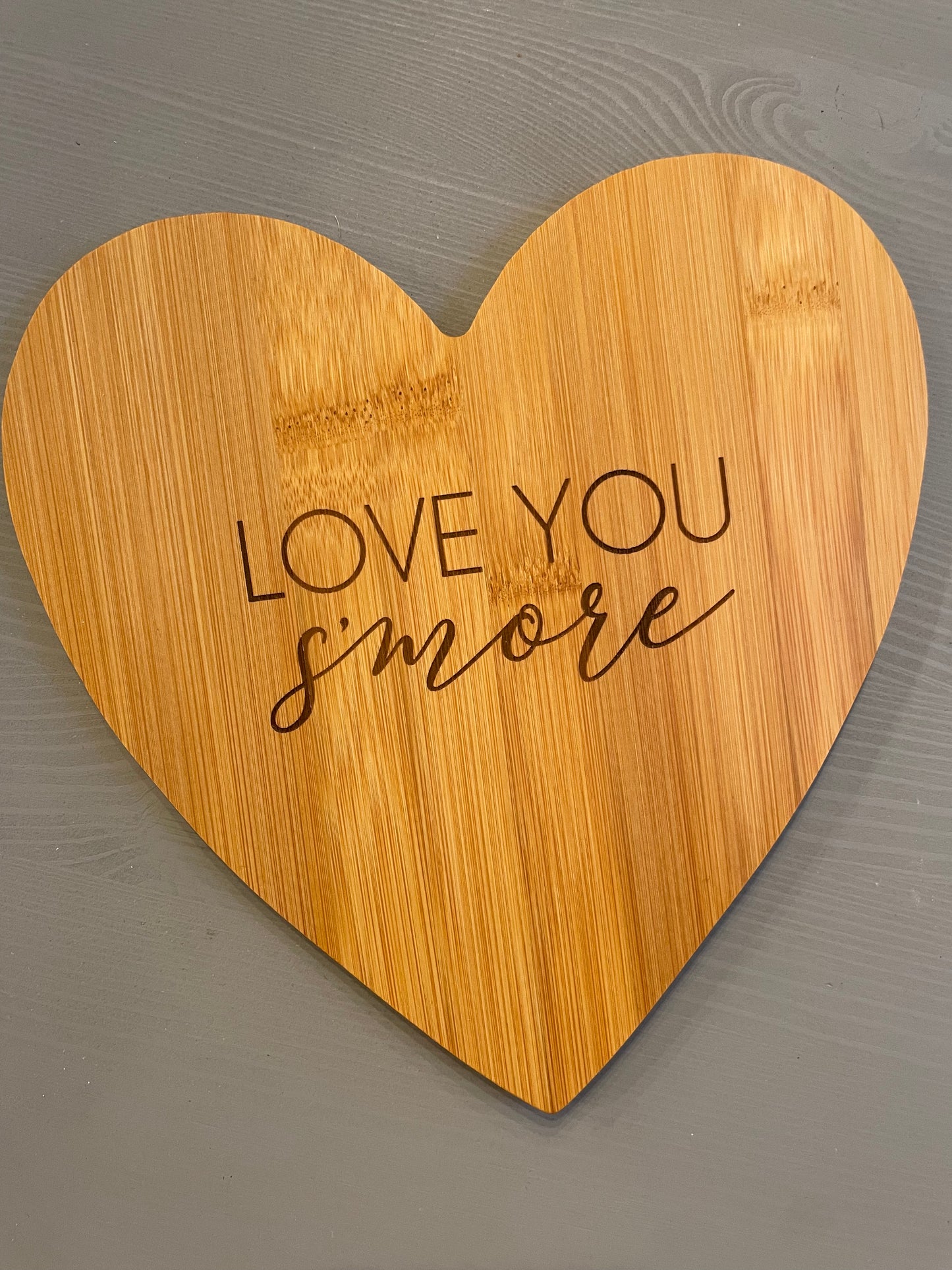 "Love You S'more" heart charcuterie board